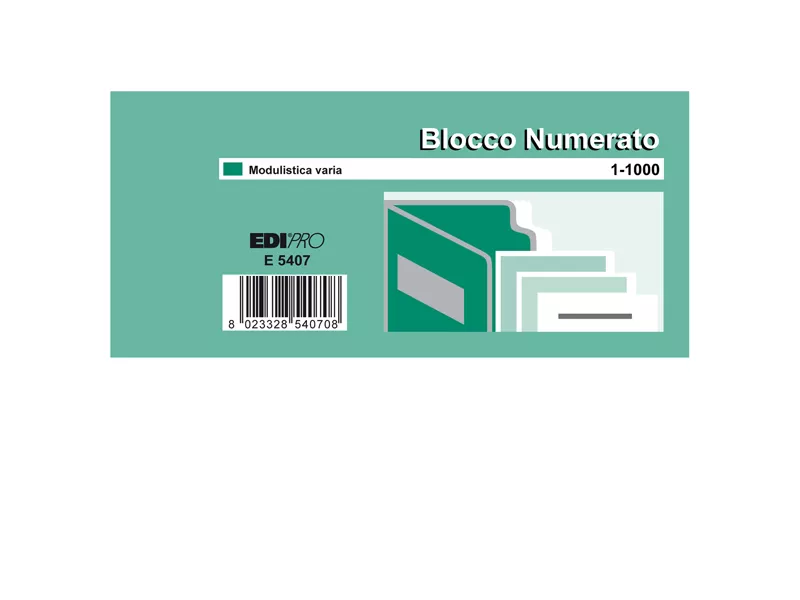 Blocco Numerato Edipro - Numeri da 1 a 1000 - 13x6 cm - E5407NEW (Assortiti Conf. 5)
