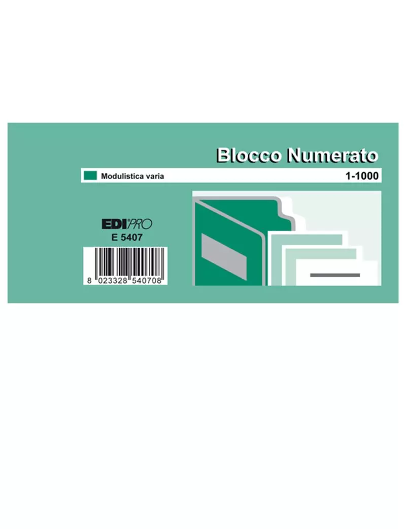 Blocco Numerato Edipro - Numeri da 1 a 1000 - 13x6 cm - E5407NEW (Assortiti Conf. 5) Blocco Numerato Edipro - Numeri da 1 a 1000 - 13x6 cm - E5407NEW (Assortiti Conf. 5)