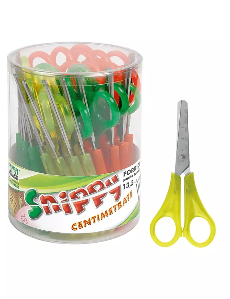 Forbici Snippy Centimetrate Lebez - 13,5 cm - per Mancini - 409 (Assortiti Conf. 24) Forbici Snippy Centimetrate Lebez - 13,5 cm - per Mancini - 409 (Assortiti Conf. 24)