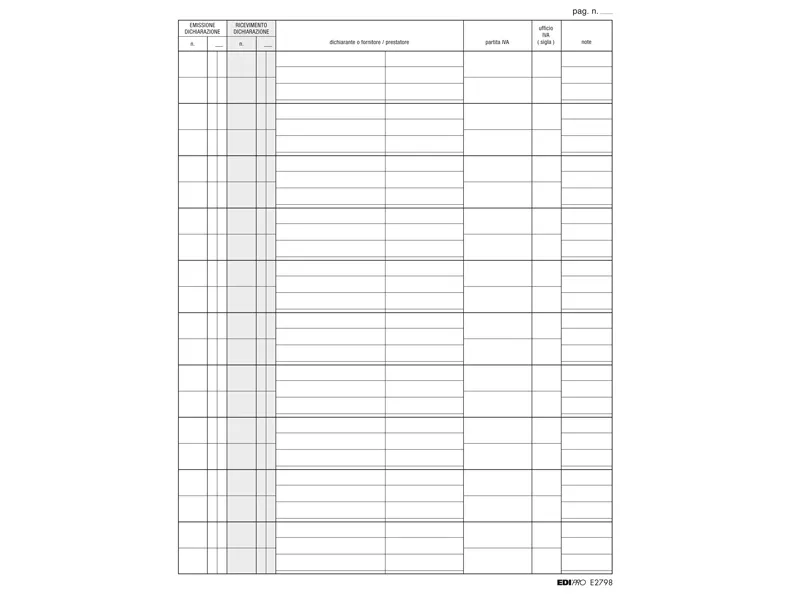 Registro Dichiarazione Esportatori Edipro - 24x31 cm - 100 Pagine - E2798
