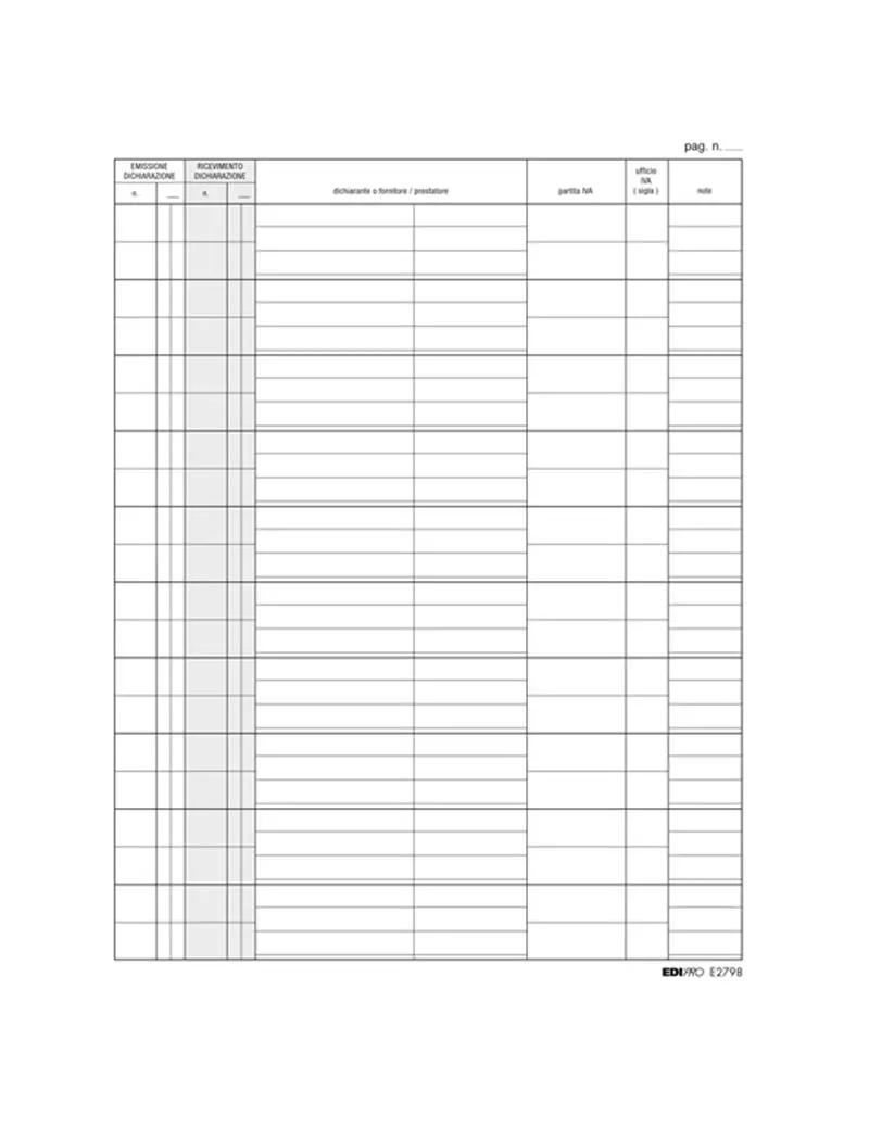 Registro Dichiarazione Esportatori Edipro - 24x31 cm - 100 Pagine - E2798