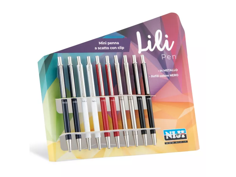 Penna a Sfera a Scatto Mini Lili Pen Niji - 0,5 mm - 1301 (Assortiti Conf. 10)