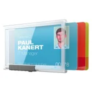 Portabadge PushBox Trio Durable - 5,4x8,7 cm - 3 Tessere - 8920-19 (Trasparente Conf. 10)