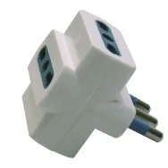 Adattatore di Rete Triplo MKC - Spina 16A - 3 Prese Bipasso 10A/16A - 492518373 (Bianco)