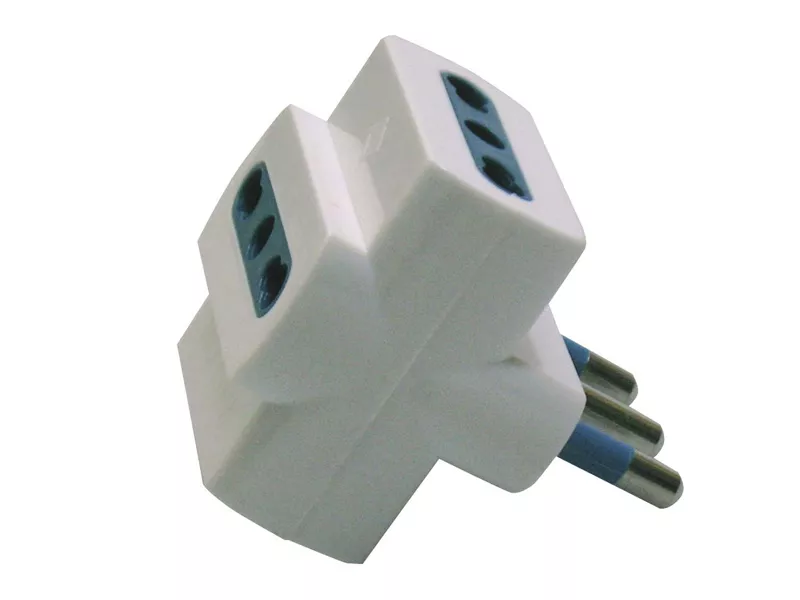 Adattatore di Rete Triplo MKC - Spina 16A - 3 Prese Bipasso 10A/16A - 492518373 (Bianco)