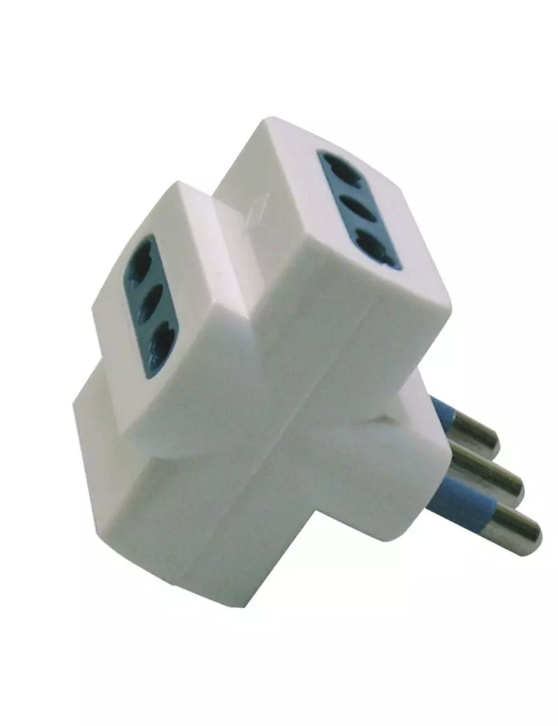 Adattatore di Rete Triplo MKC - Spina 16A - 3 Prese Bipasso 10A/16A - 492518373 (Bianco) Adattatore di Rete Triplo MKC - Spina 16A - 3 Prese Bipasso 10A/16A - 492518373 (Bianco)