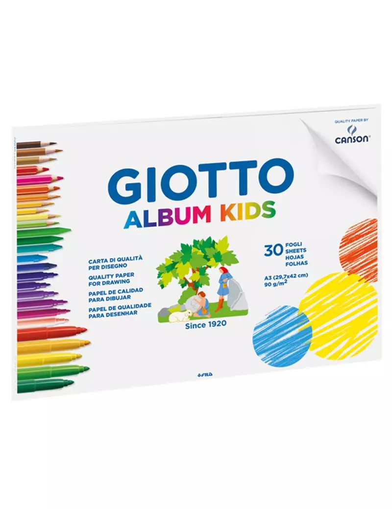 Album Little Kids Giotto Fila - A3 - Liscio - 580300 (Bianco Conf. 5) Album Little Kids Giotto Fila - A3 - Liscio - 580300 (Bianco Conf. 5)