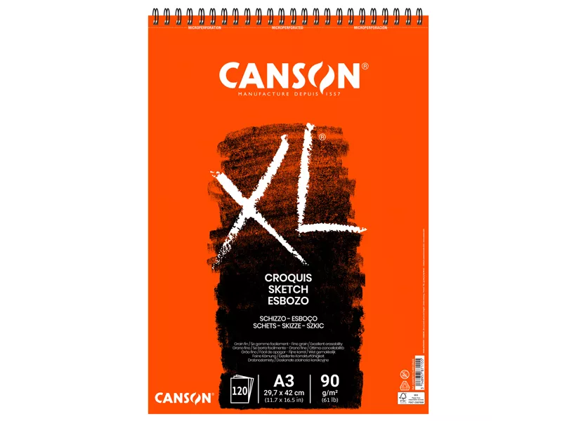 Album XL Croquis Canson - A3 - 90 g - 120 Fogli - 200787115 (Bianco Conf. 5) Album XL Croquis Canson - A3 - 90 g - 120 Fogli - 200787115 (Bianco Conf. 5)