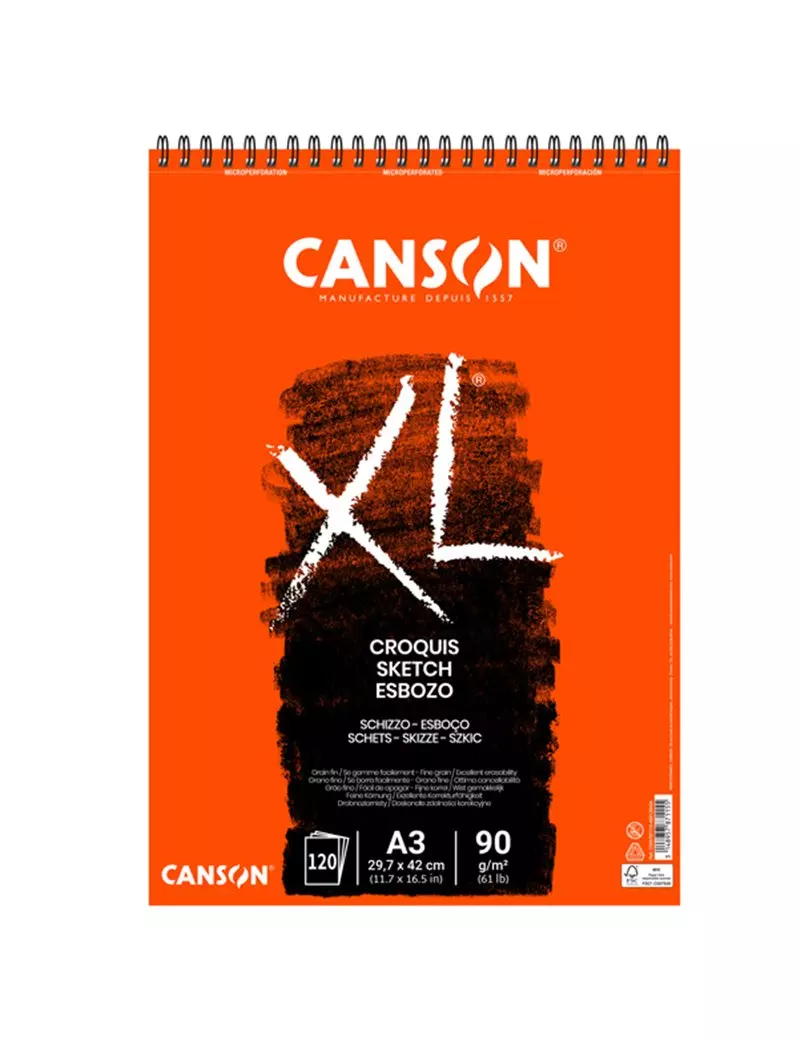 Album XL Croquis Canson - A3 - 90 g - 120 Fogli - 200787115 (Bianco Conf. 5) Album XL Croquis Canson - A3 - 90 g - 120 Fogli - 200787115 (Bianco Conf. 5)