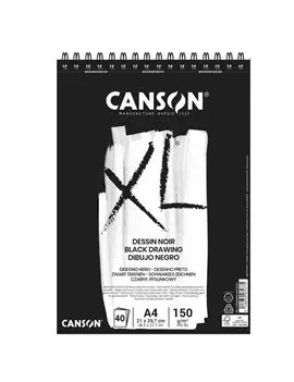 Album XL Dessin Noir Canson - A4 - 150 g - 40 Fogli - 400039086 (Bianco Conf. 5)