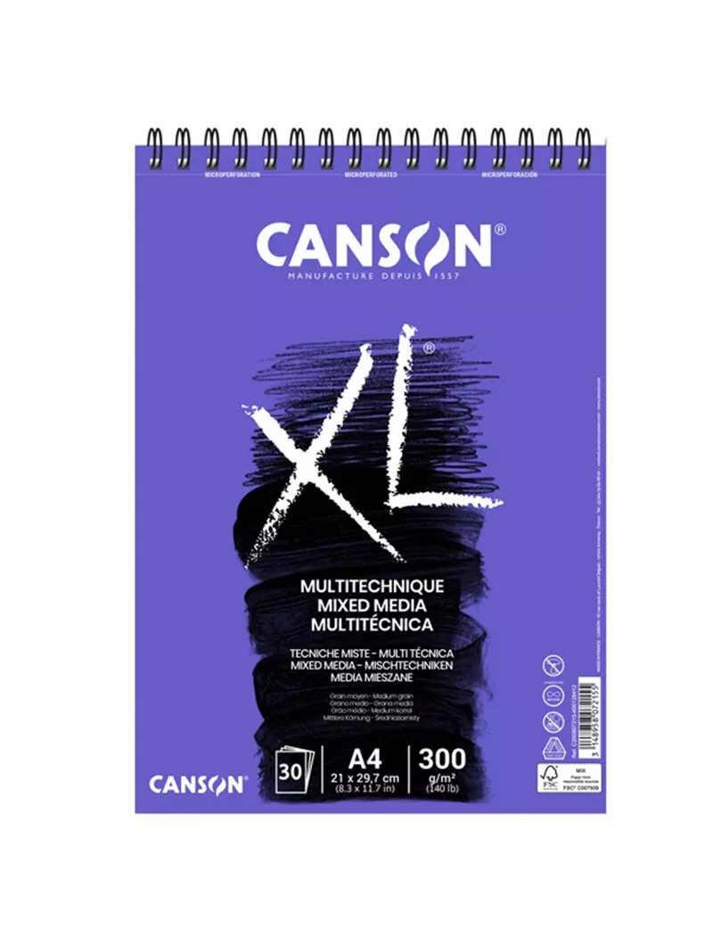 Album XL Mix Canson - A4 - 300 g - 30 Fogli - 200807215 (Bianco Conf. 5) Album XL Mix Canson - A4 - 300 g - 30 Fogli - 200807215 (Bianco Conf. 5)