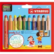 Matite Colorate Woody 3 in 1 Stabilo - 10 mm - 880/10-2 (Assortiti Conf. 10)