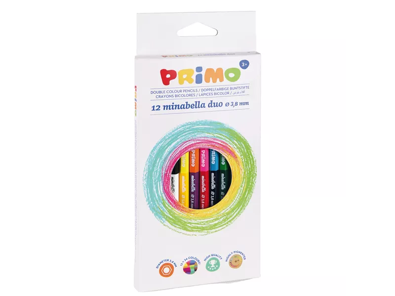 Matite Colorate Doppio Colore Minabella Primo Morocolor - 3,8 mm - 5220DUO12 (Assortiti Conf. 12)