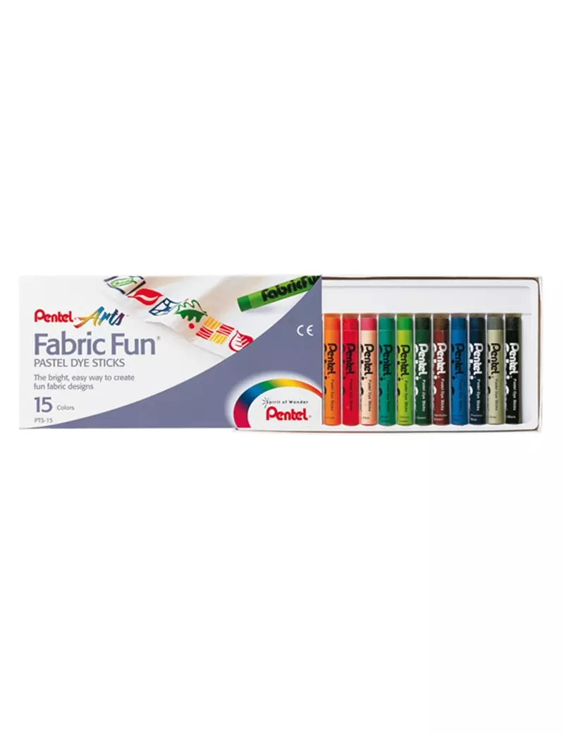 Pastelli per Tessuti Fabric Fun Pentel - PTS-15 (Assortiti Conf. 15)