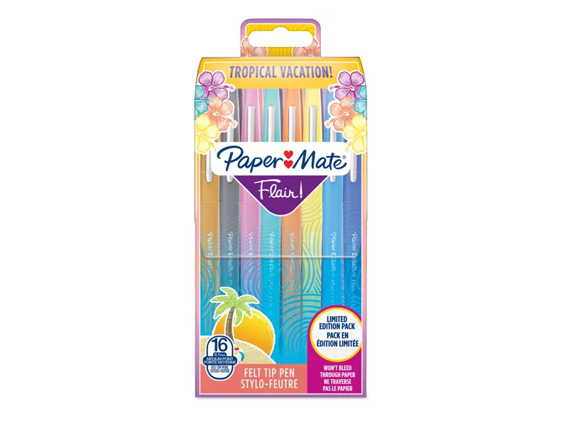 Penna con Punta Sintetica Flair Nylon Paper Mate - 1 mm - 2061396 (Assortiti Tropical Conf. 16)