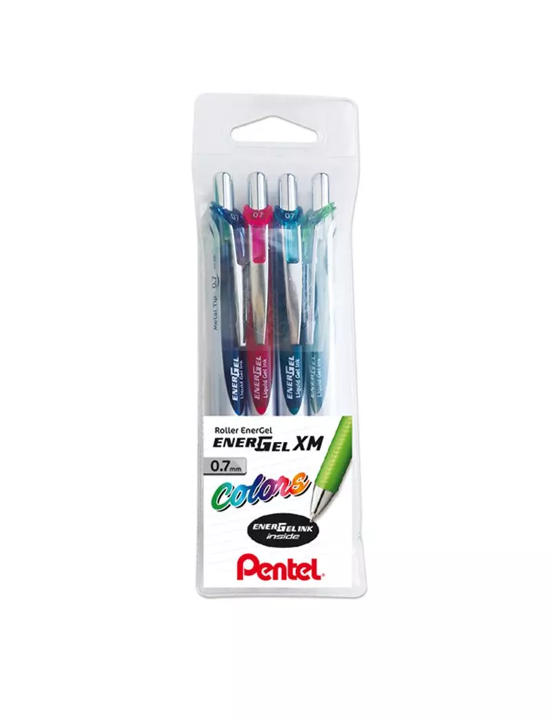 Penna Roller Energel XM Pentel - 0,7 mm - 0022144 (Assortiti Conf. 4)