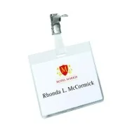 Badge in PVC con Clip in Metallo Durable - 6x9 cm (Trasparente Conf. 5)