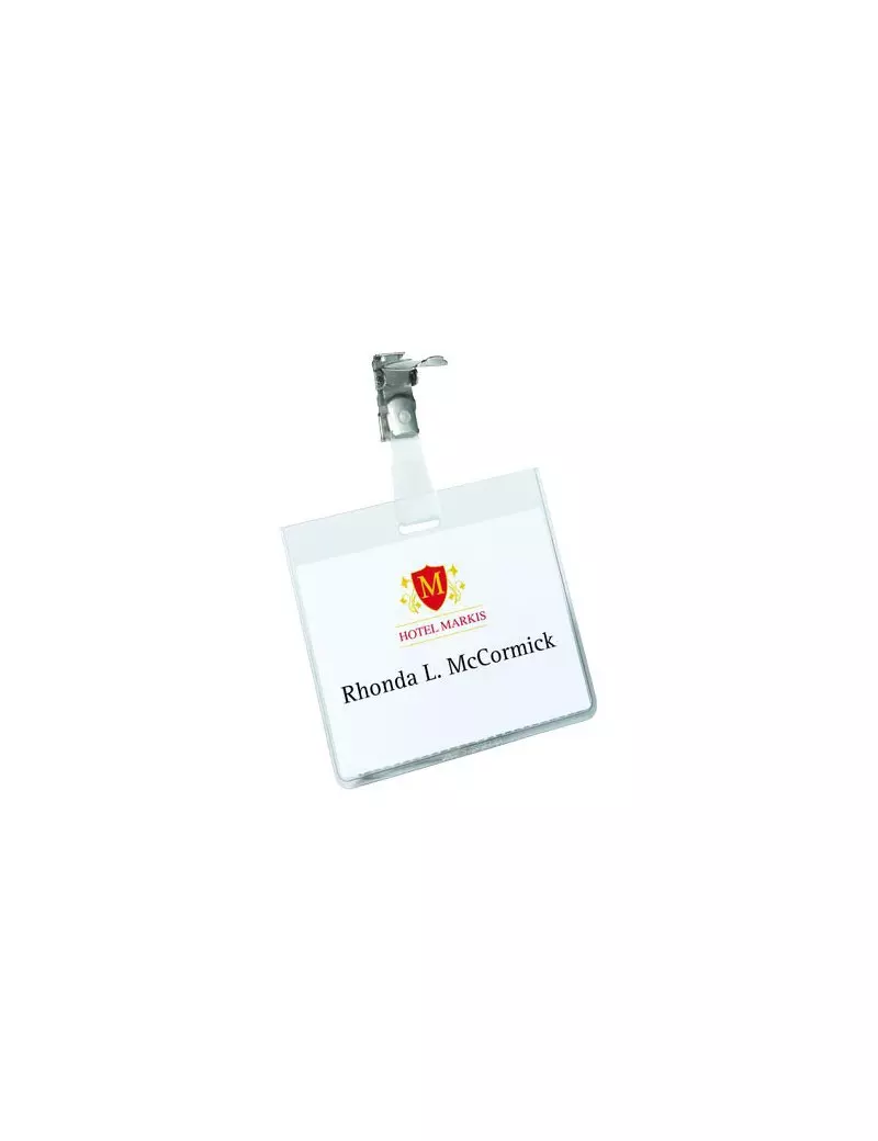 Badge in PVC con Clip in Metallo Durable - 6x9 cm (Trasparente Conf. 5) Badge in PVC con Clip in Metallo Durable - 6x9 cm (Trasparente Conf. 5)
