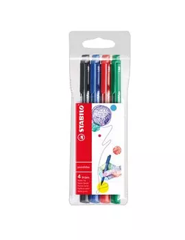 Fineliner PointMax Stabilo - 0,8 mm - 488/4 (Assortiti Conf. 4)