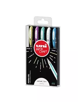 Penna Gel Signo Uni-Ball - 0,8 mm - U-M120AC-5P (Assortiti Pastello Conf. 5)