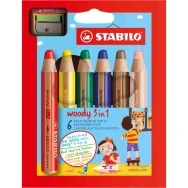 Matite Colorate Woody 3 in 1 Stabilo - 10 mm - 880/6-2 (Assortiti Conf. 6)