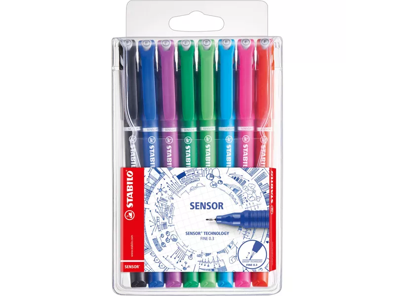 Fineliner Sensor Stabilo - 0,3 mm - 189/8 (Assortiti Conf. 8)