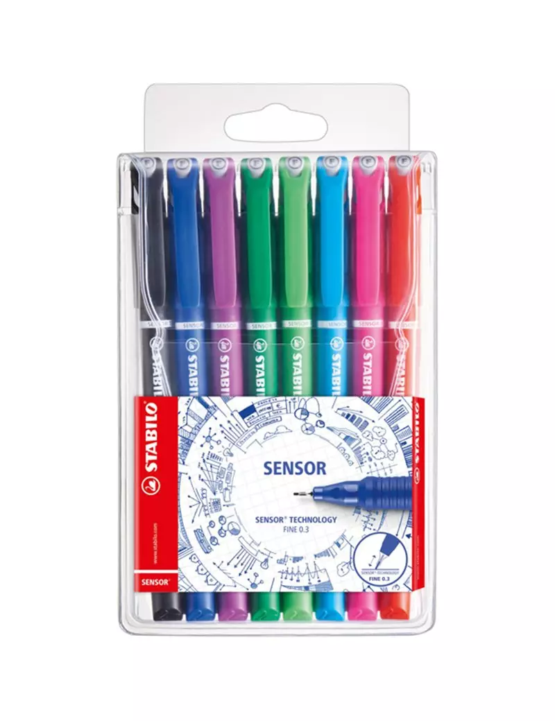 Fineliner Sensor Stabilo - 0,3 mm - 189/8 (Assortiti Conf. 8) Fineliner Sensor Stabilo - 0,3 mm - 189/8 (Assortiti Conf. 8)