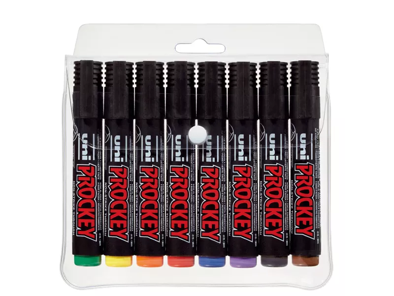 Marcatore Permanente Uni Prockey 122 Uni-Ball - Punta Tonda - 1,2-1,8 mm - M-122-8C (Assortiti Conf. 8)