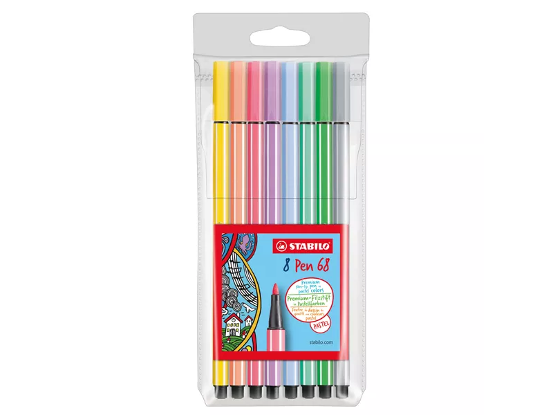Pennarello Pen 68 Stabilo - 1 mm - 68/8-01 (Assortiti Pastello Conf. 8) Pennarello Pen 68 Stabilo - 1 mm - 68/8-01 (Assortiti Pastello Conf. 8)