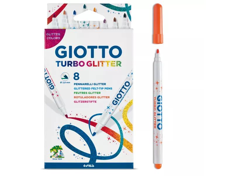Pennarelli Turbo Glitter Giotto Fila - 2,8 mm - 425800 (Assortiti Conf. 8) Pennarelli Turbo Glitter Giotto Fila - 2,8 mm - 425800 (Assortiti Conf. 8)