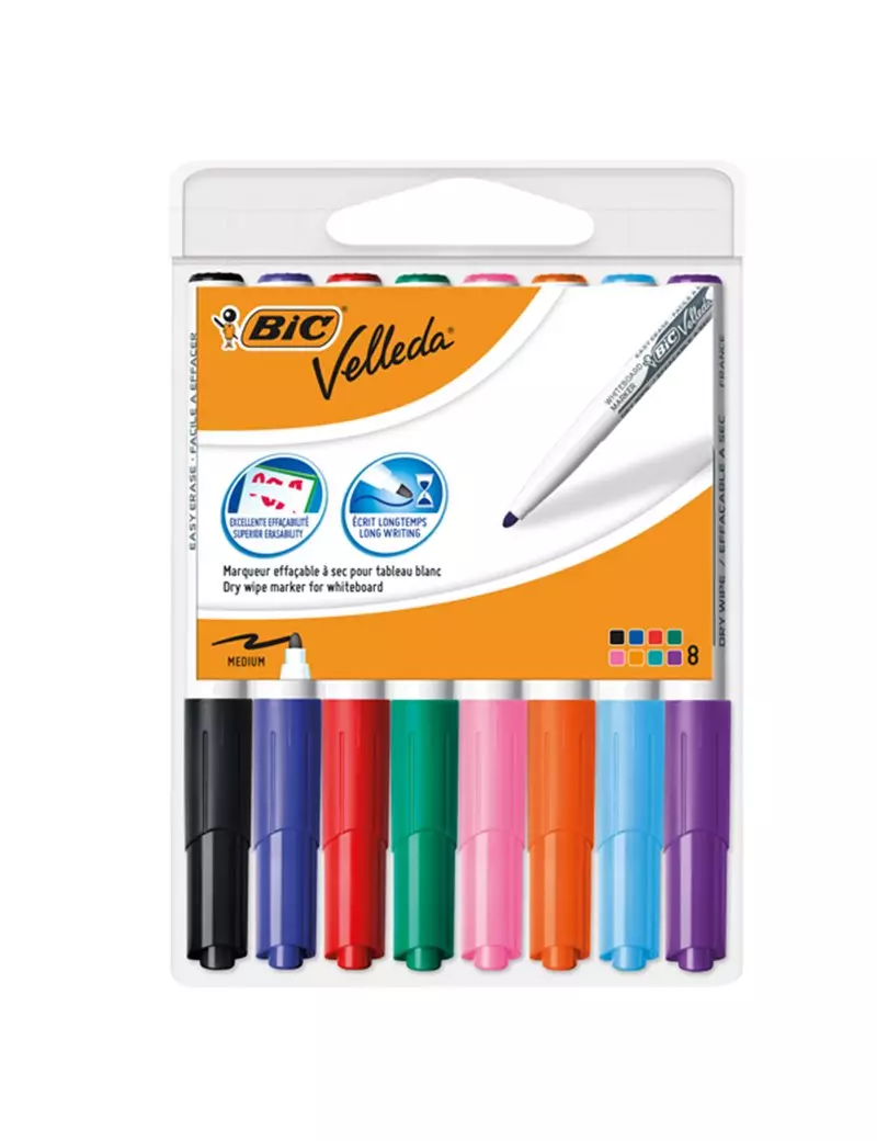 Marcatore per Lavagne Velleda 1741 Bic - Punta Tonda - 1,4 mm - 503844 (Assortiti Conf. 8) Marcatore per Lavagne Velleda 1741 Bic - Punta Tonda - 1,4 mm - 503844 (Assortiti Conf. 8)