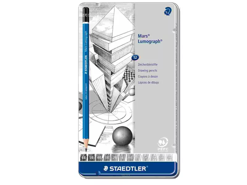 Matita Mars Lumograph Staedtler - 12 Gradazioni - 100G12 (Conf. 12)