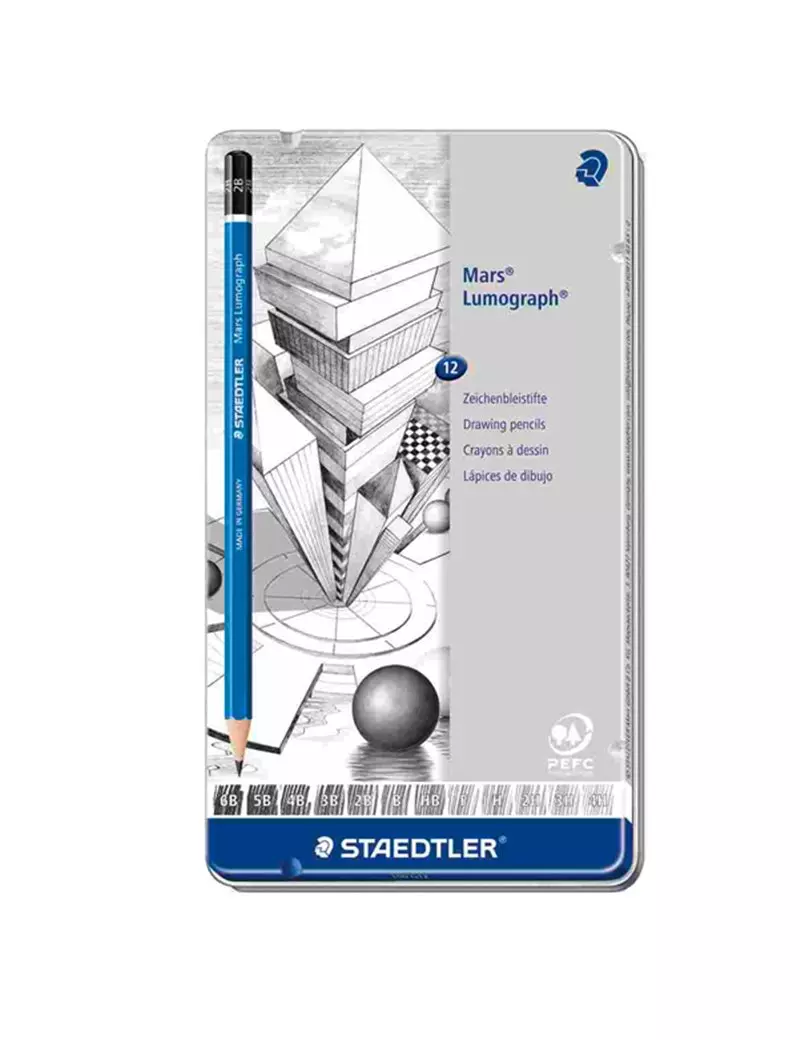 Matita Mars Lumograph Staedtler - 12 Gradazioni - 100G12 (Conf. 12) Matita Mars Lumograph Staedtler - 12 Gradazioni - 100G12 (Conf. 12)