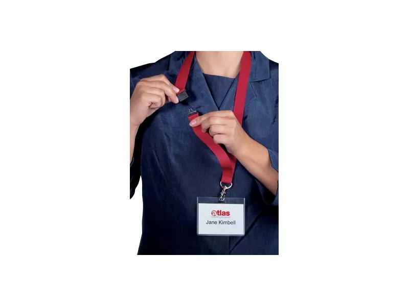 Cordoncini in Tessuto con Morsetto Durable - 44 cm (Rosso Conf. 10) Cordoncini in Tessuto con Morsetto Durable - 44 cm (Rosso Conf. 10)