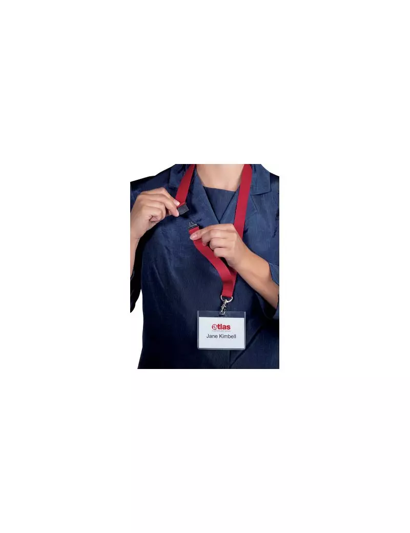 Cordoncini in Tessuto con Morsetto Durable - 44 cm (Rosso Conf. 10) Cordoncini in Tessuto con Morsetto Durable - 44 cm (Rosso Conf. 10)