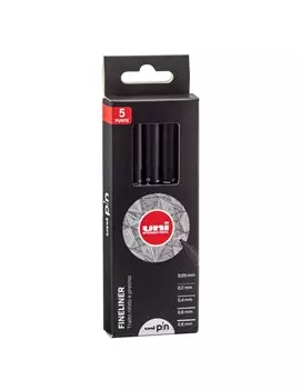 Fineliner Pin Uni-Ball - Tratti Vari - M-PIN5P1 (Nero Conf. 5)