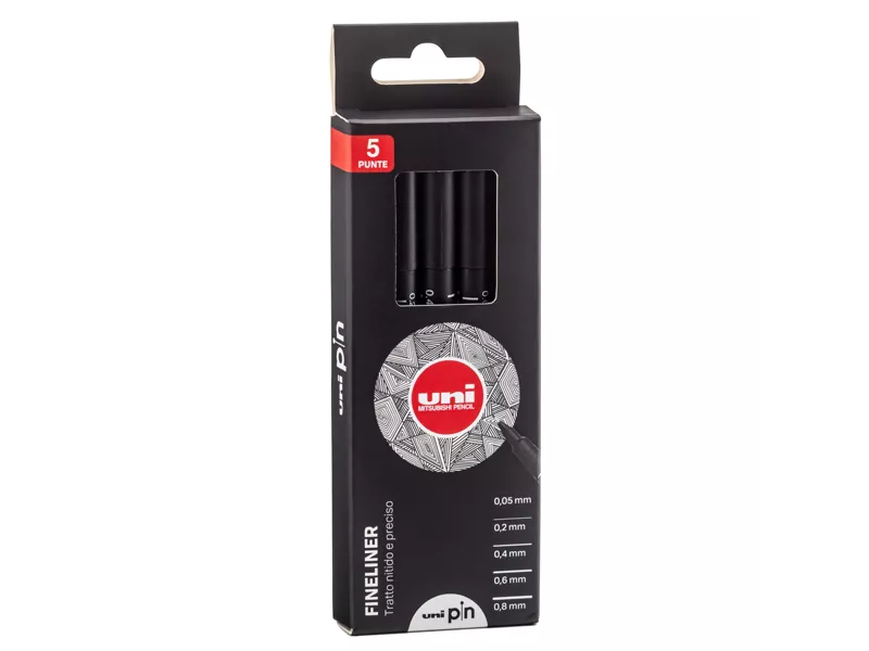 Fineliner Pin Uni-Ball - Tratti Vari - M-PIN5P1 (Nero Conf. 5)