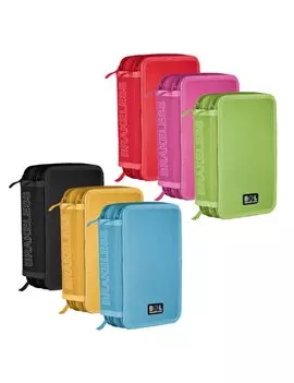 Astuccio a 3 Zip Colors Riplast - 13x20x7,5 cm - 6983001 (Assortiti Conf. 12)