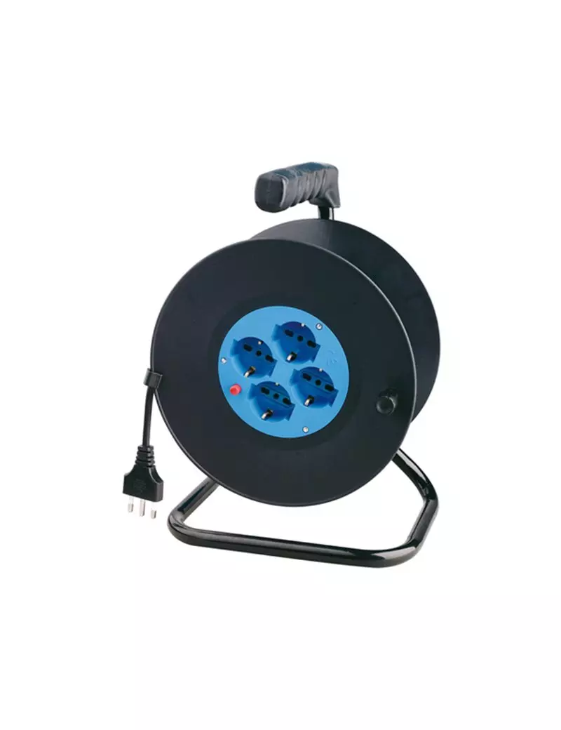 Prolunga con Avvolgicavo MKC - 25 m - 4 Prese Schuko/Bipasso 10A/16A - 492518044 (Nero) Prolunga con Avvolgicavo MKC - 25 m - 4 Prese Schuko/Bipasso 10A/16A - 492518044 (Nero)