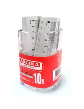 Righello in Alluminio Arda - 10 cm - Barattolo - 17910BAR (Alluminio Anodizzato Conf. 15)
