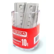 Righello in Alluminio Arda - 10 cm - Barattolo - 17910BAR (Alluminio Anodizzato Conf. 15)