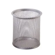 Portapenne a Bicchiere in Rete Metallica Lebez - 8,5x10 cm - 1221-S (Argento)