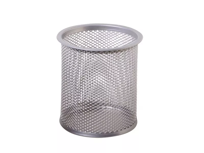 Portapenne a Bicchiere in Rete Metallica Lebez - 8,5x10 cm - 1221-S (Argento)