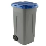 Bidone Carrellato Medial International - 49x54x85 cm - 100 Litri - Chiusura a Clip - 100/GRC-BLB (Grigio e Blu)
