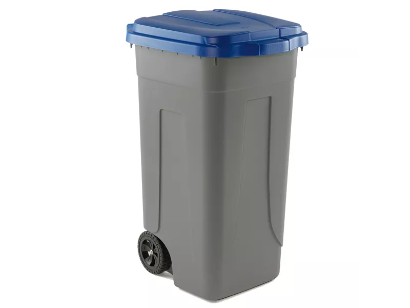 Bidone Carrellato Medial International - 49x54x85 cm - 100 Litri - Chiusura a Clip - 100/GRC-BLB (Grigio e Blu) Bidone Carrellato Medial International - 49x54x85 cm - 100 Litri - Chiusura a Clip - 100/GRC-BLB (Grigio e Blu)
