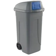 Bidone Carrellato Push Medial International - 49x54x95 cm - 100 Litri - Chiusura a Campana - 100P/GRC-BLB (Grigio e Blu)