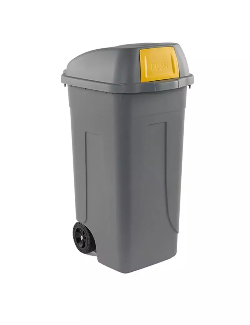 Bidone Carrellato Push Medial International - 49x54x95 cm - 100 Litri - Chiusura a Campana - 100P/GRC-GIA (Grigio e Giallo) Bidone Carrellato Push Medial International - 49x54x95 cm - 100 Litri - Chiusura a Campana - 100P/GRC-GIA (Grigio e Giallo)