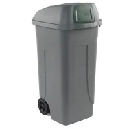 Bidone Carrellato Push Medial International - 49x54x95 cm - 100 Litri - Chiusura a Campana - 100P/GRC-VES (Grigio e Verde)