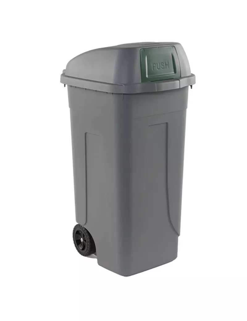 Bidone Carrellato Push Medial International - 49x54x95 cm - 100 Litri - Chiusura a Campana - 100P/GRC-VES (Grigio e Verde) Bidone Carrellato Push Medial International - 49x54x95 cm - 100 Litri - Chiusura a Campana - 100P/GRC-VES (Grigio e Verde)