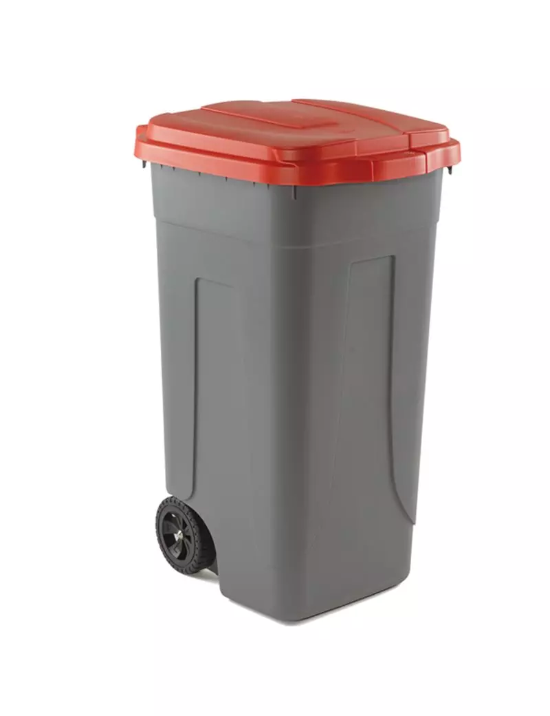 Bidone Carrellato Medial International - 49x54x85 cm - 100 Litri - Chiusura a Clip - 100/GRC-ROB (Grigio e Rosso) Bidone Carrellato Medial International - 49x54x85 cm - 100 Litri - Chiusura a Clip - 100/GRC-ROB (Grigio e Rosso)
